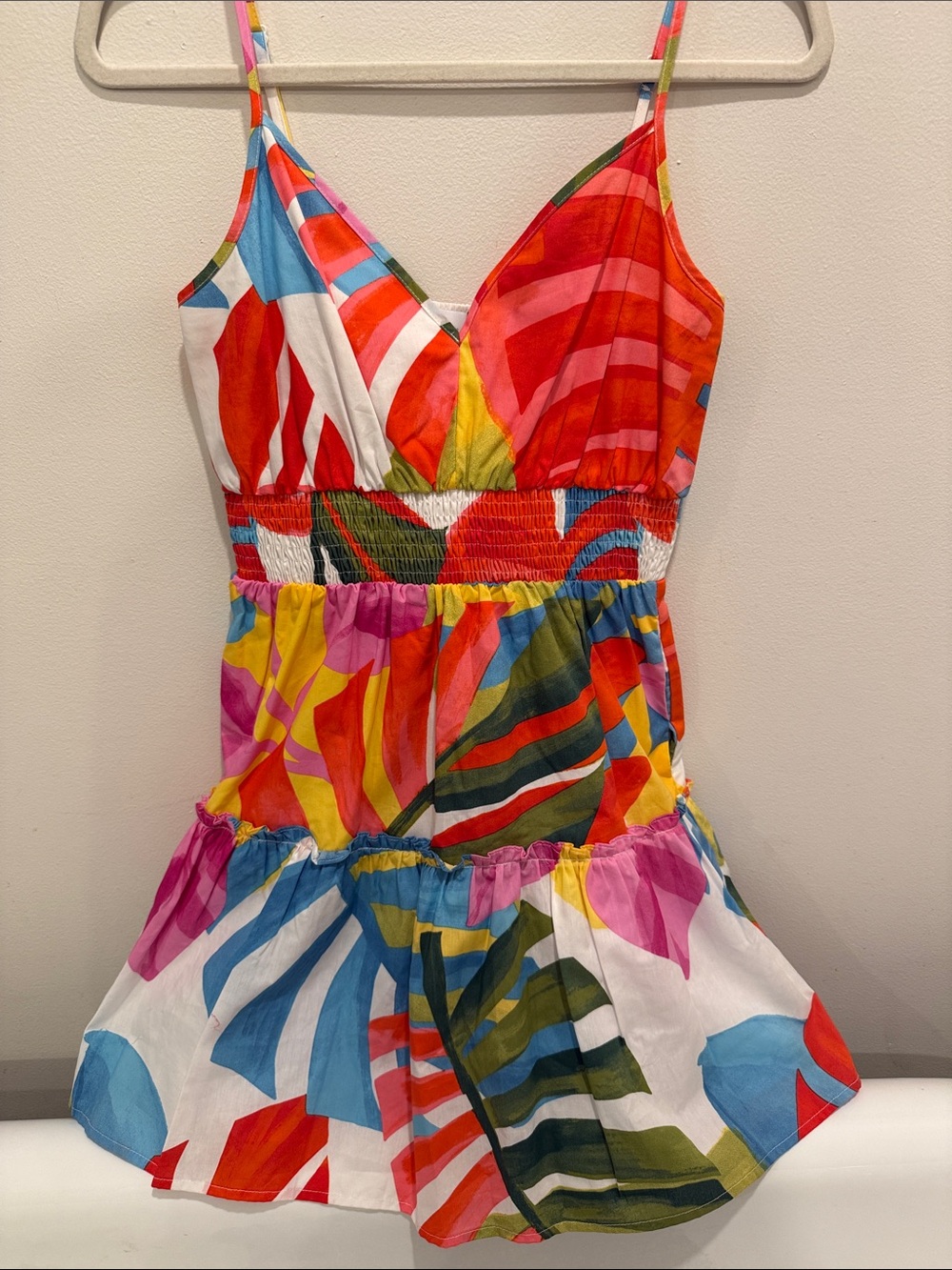 Sugarlips Multicolor Lined Tropical Sundress 100% Cotton